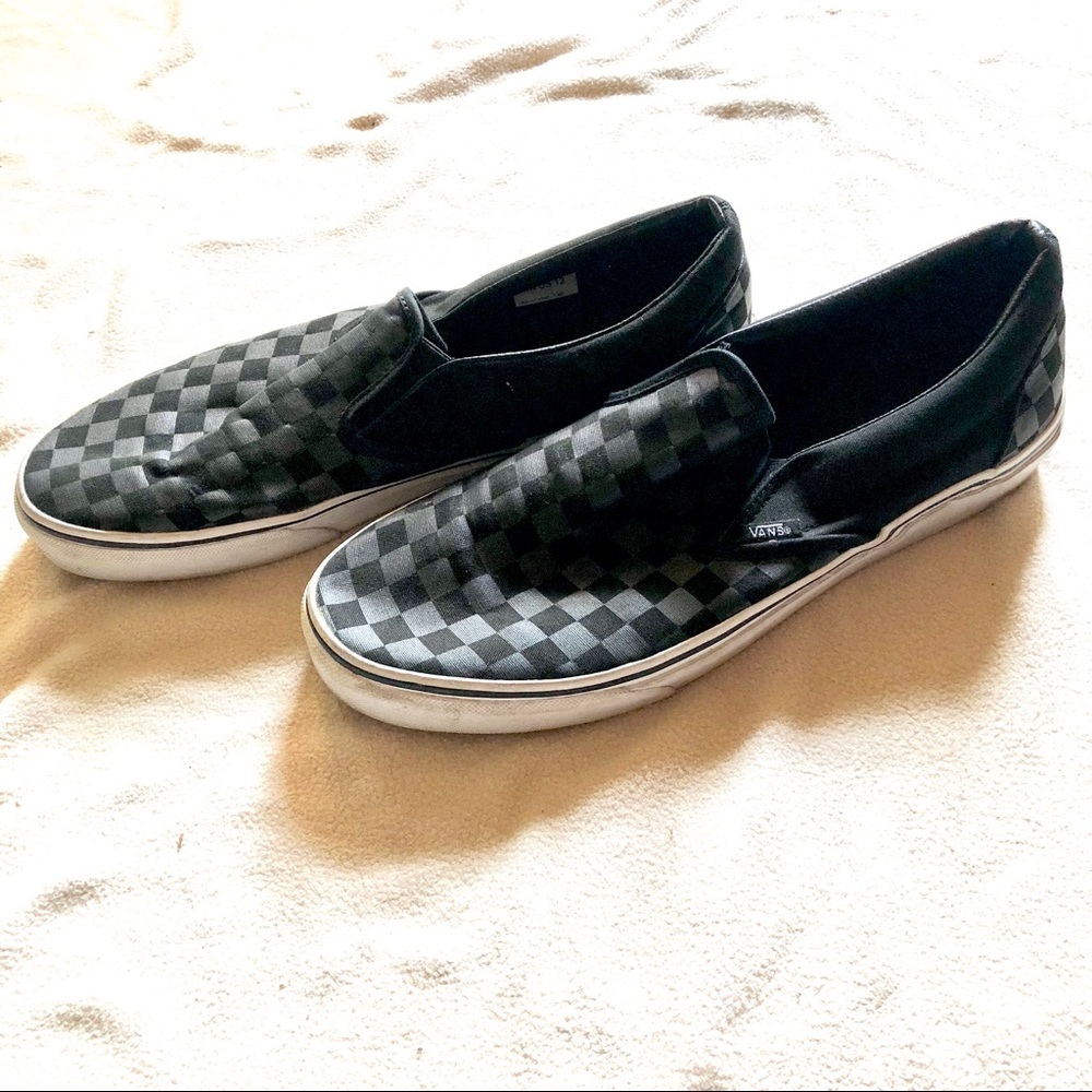 Vans Classic Slip Ons -Checkerboard Black on Black